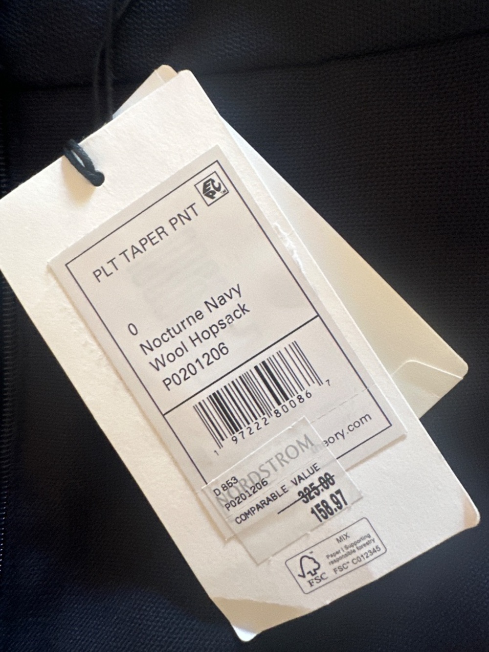 Theory - Navy wool pleated pants - Picture 4 of 4